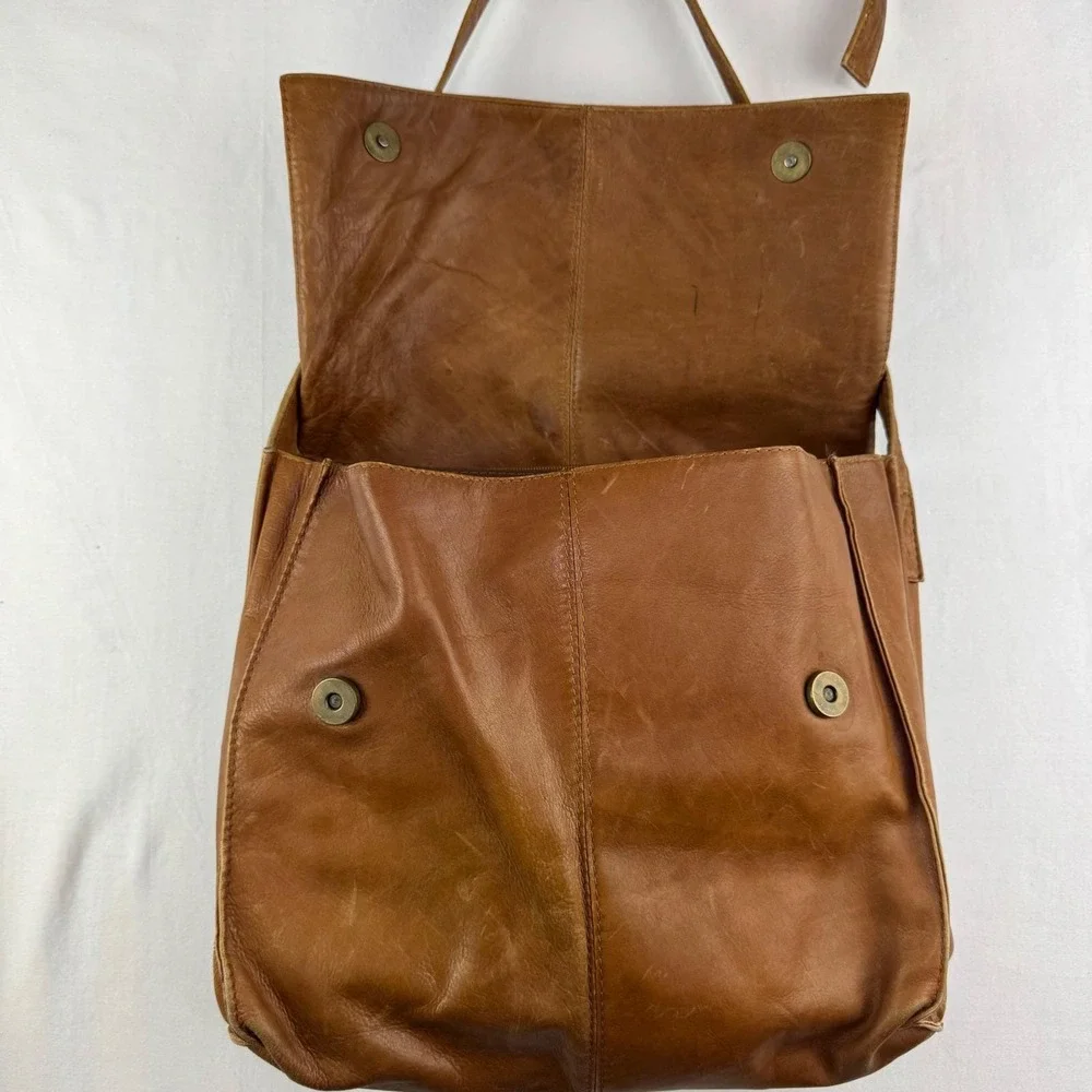 Simon Brown Leather Messenger Bag‎ Crossbody Made in Colombia Vintage Satchel